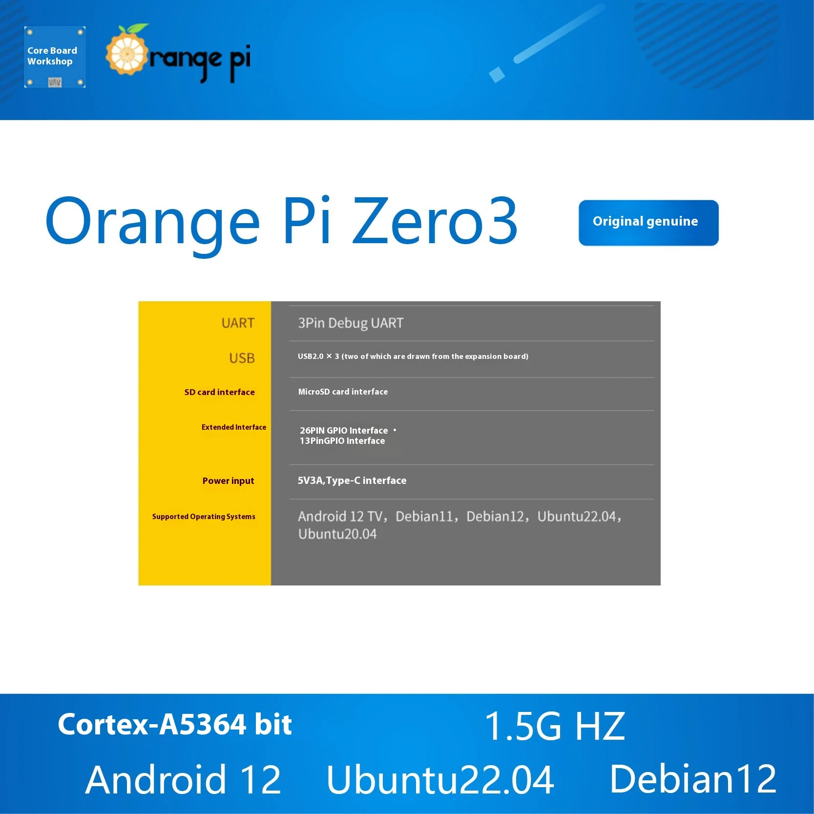 Orange Pi Zero 3 DDR4 Allwinner H618 WiFi5+Bluetooth5.0 Mini-PC – Bild 5