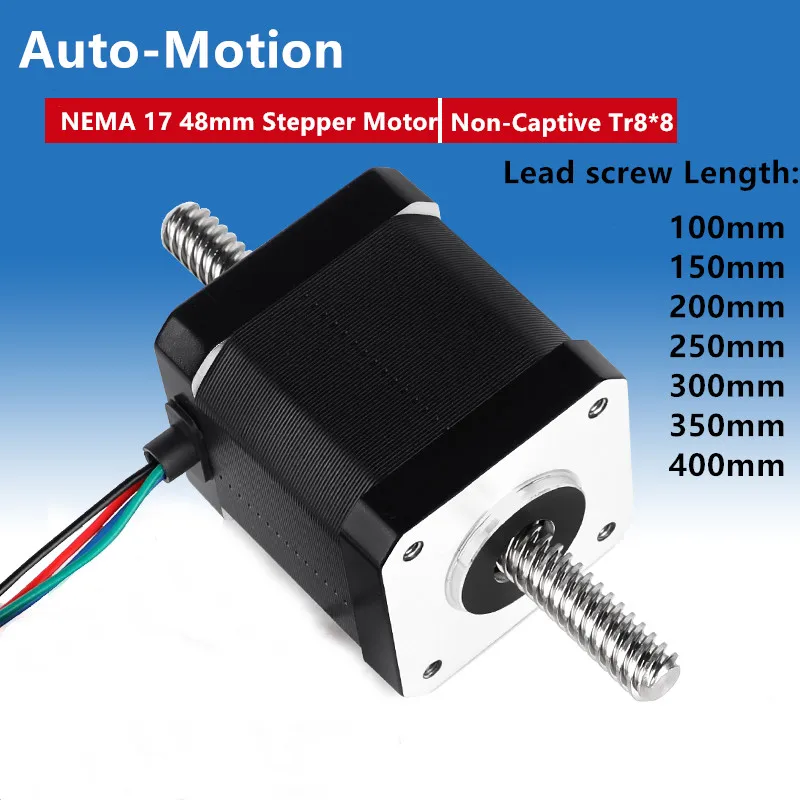 Nema 17 48mm nicht unverlierbarer Schrittmotor mit tr8 * 8 Leit spindel 100 mm-400mm Gewinde für Optionen