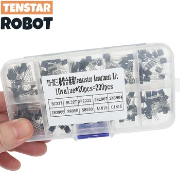 TO-92 BC337 BC327 2N2222 2N2907 2N3904 2N3906 S8050 S8550 A1015 C1815 Transistor Sortiment Kit 10 wert 200PCS