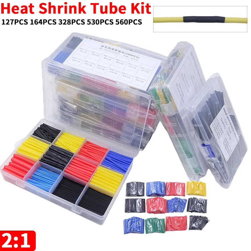 Schrumpfschlauch-Kit 127-800 stücke Isolation hülse thermo resistentes sortiertes elektrisches Verbindungs