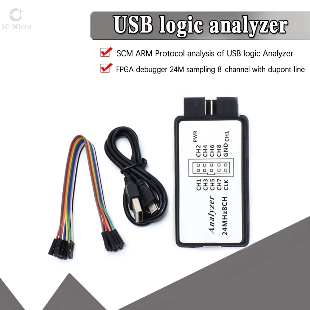 USB-Logikanalysator 24MHz 8-Kanal 24M/Sekunden Logikanalysator-Debugger für ARM FPGA Logikanalysator Logic 24M