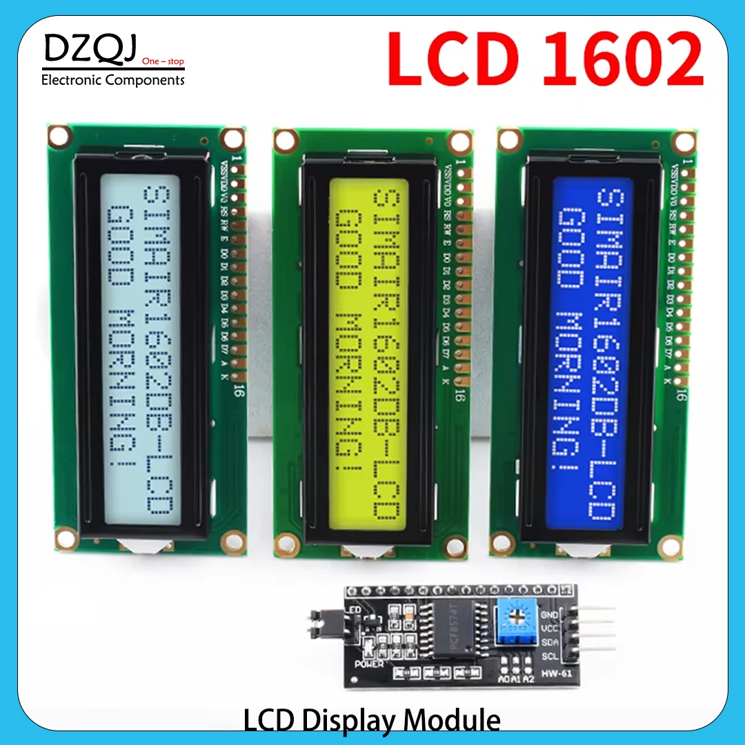 LCD1602 1602A 16x2 Zeichen-Displaymodul Blau Gelb Grün Grau – Bild 2