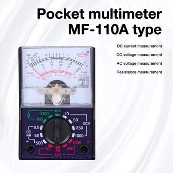 MF-110A Elektrische Analog Multimeter Multitester Tragbare Voltmeter Amperemeter AC/DC Spannung Strom OHM