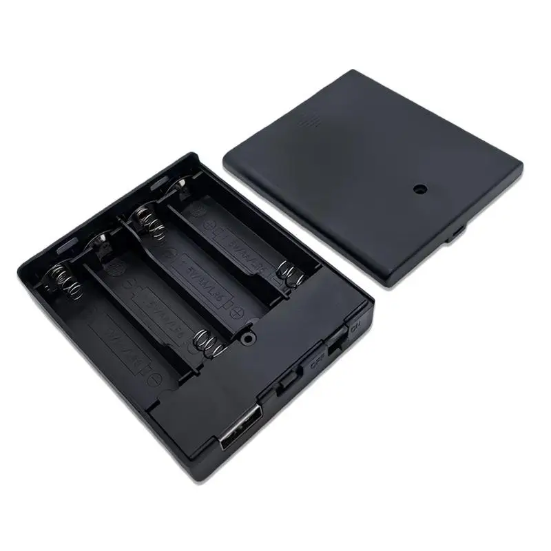 4xAA Batteriehalter mit USB-Anschluss & Schalter, Konvertierbar zu 5V – Bild 4