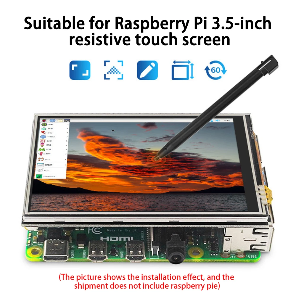 3,5 Zoll Touchscreen mit Schutzhülle 450*320 Auflösung tft lcd Display für Raspberry Pi 3b 2b b