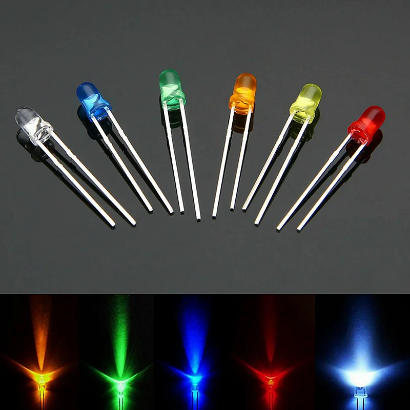 3mm 5mm,LED Dioden Assorted Kit, Weiß Grün Rot Blau Gelb, LED Licht – Bild 3
