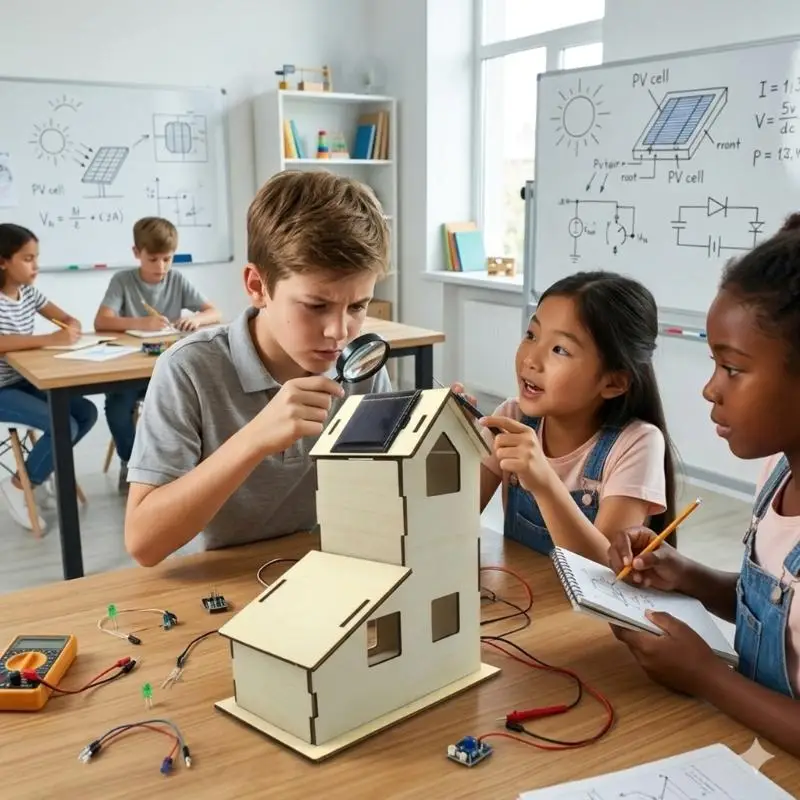 Solar Power Windmühle Holz Handwerk Kits Für Kinder Pädagogisches – Bild 4