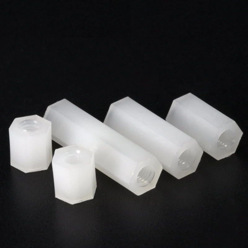 Weiße Nylon-Sechskant-Abstandshalter, Buchse auf Buchse, M2, M2,5, M3 – Bild 5