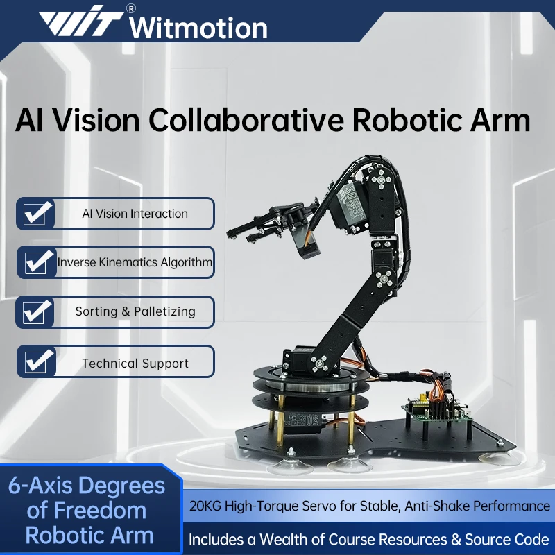 6-DOF Roboterarm mit Greifzange, PS2-Steuerung, Metalllegierung, 20kg Servo, Kompatibel mit Arduino STM32 DIY