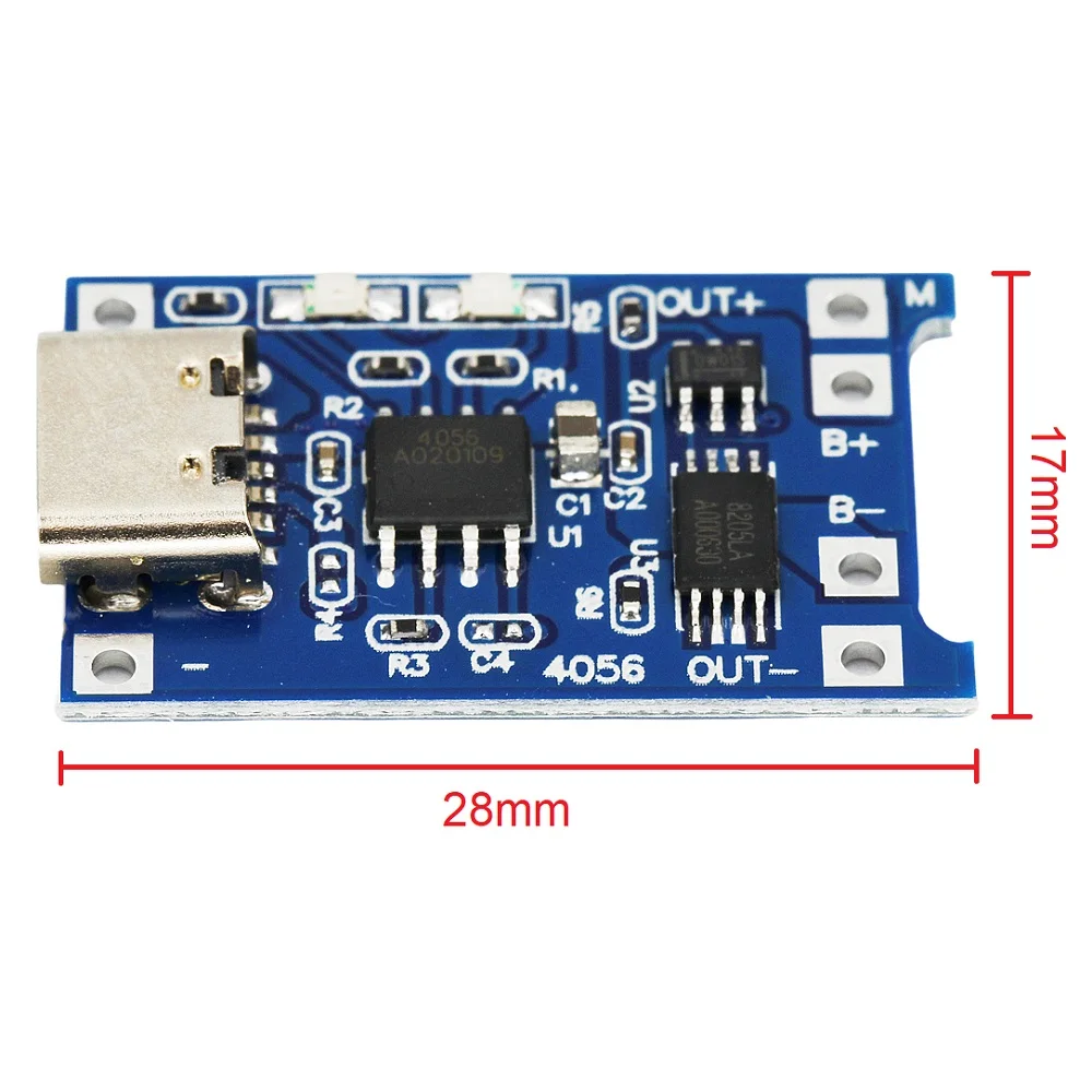 TP4056 5 V 1 A Typ-C USB 18650 Lithium-Batterie-Ladeplatine (10 Stück) – Bild 5