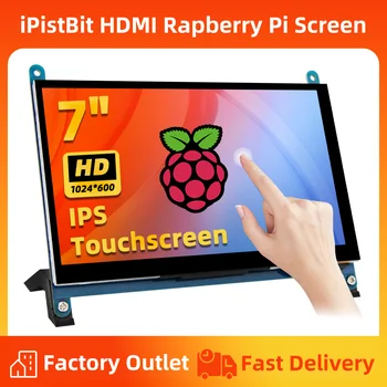 Raspberry Pi 7-Zoll-Bildschirm, IPS TFT LCD HDMI-Display Touchscreen-Monitor 1024*600
