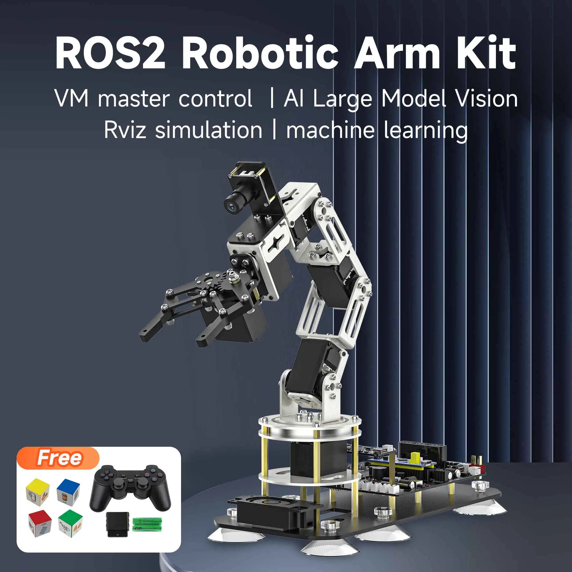 Roboterarm 6DOF KI Großmodell Vision ROS2 Python-Programmierung Virtuelles Maschinensystem