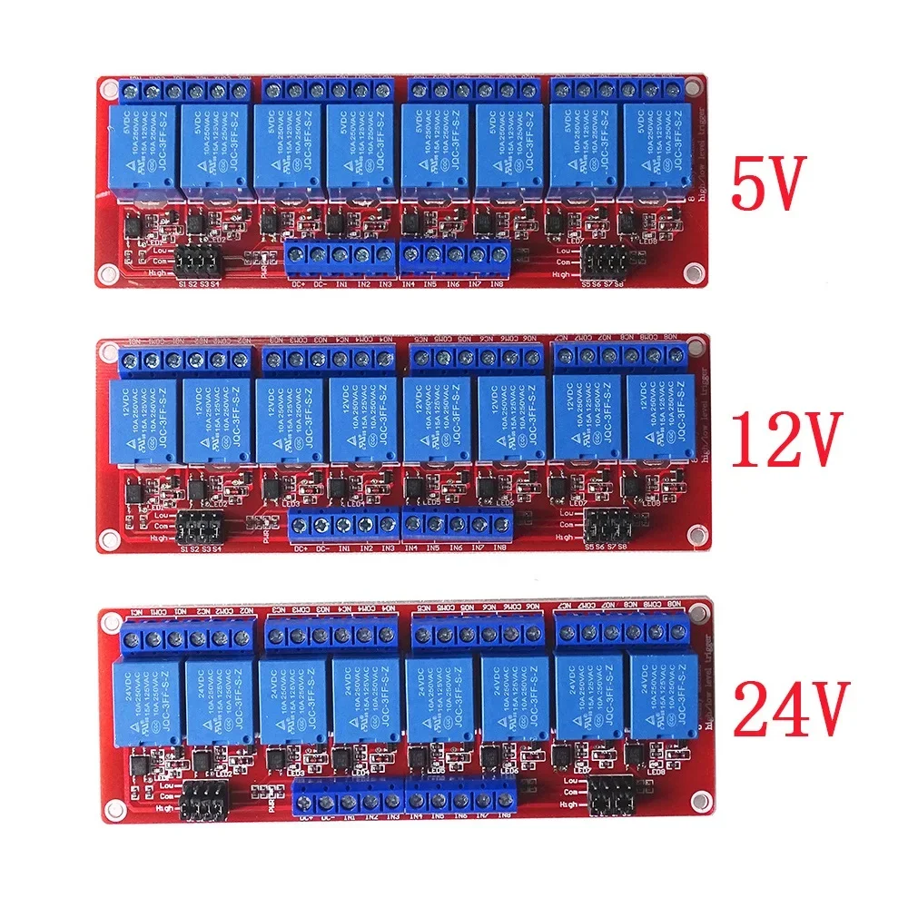 Relaismodul 1, 2, 4, 6, 8 Kanäle, 5 V, 12 V, 24 V, Relaismodulplatine – Bild 2