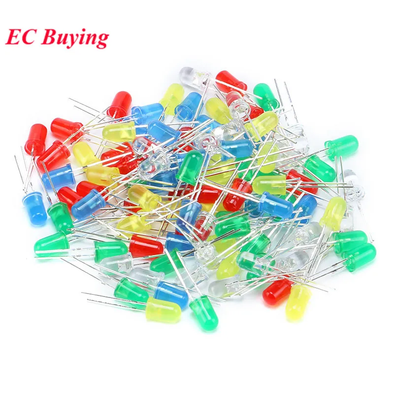 3mm LED Diode Leuchtdioden Weiß Gelb Rot Grün Blau (100 Stück) – Bild 3