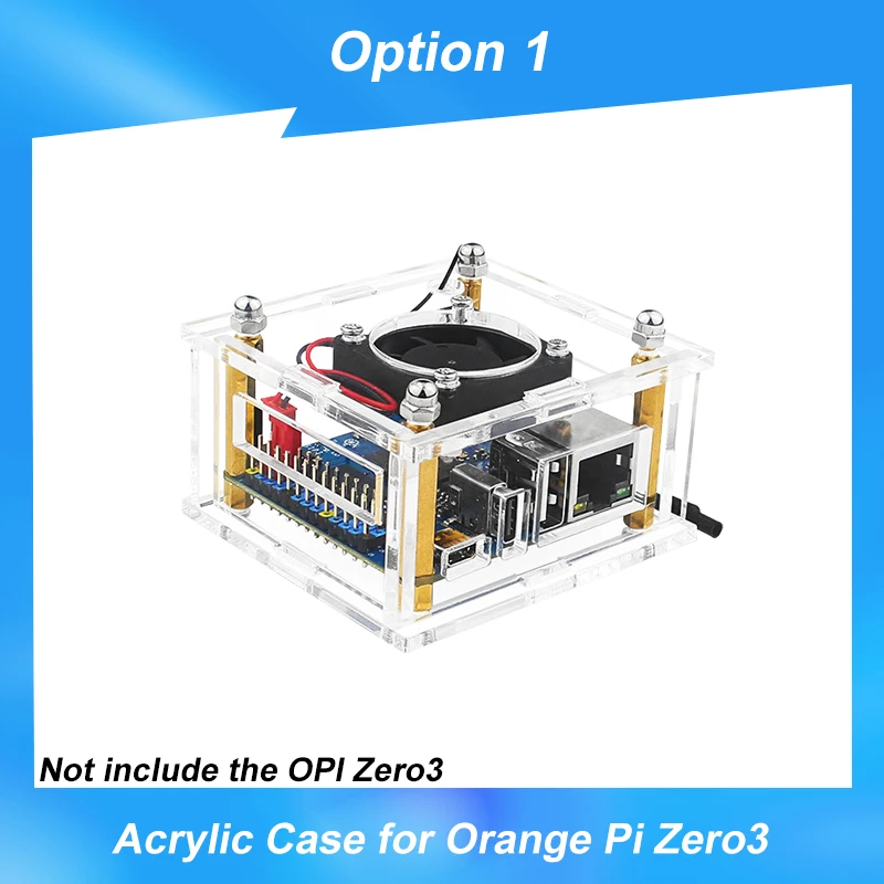 Orange pi zero 3 Acryl gehäuse transparentes Gehäuse aktive passive Kühl schale optionaler Lüfter kühlkörper