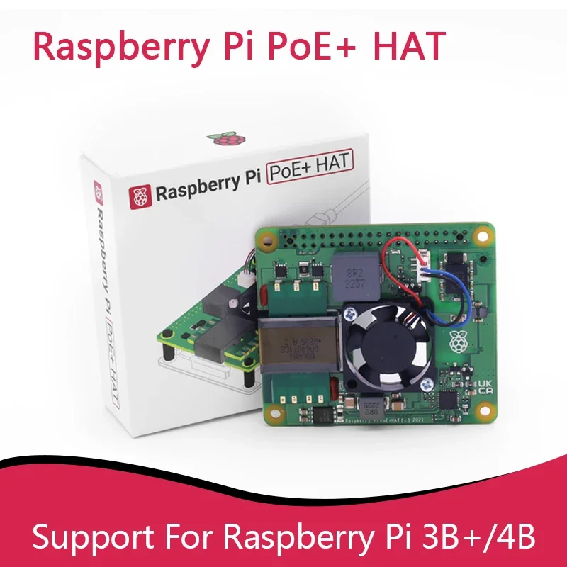TechHP Raspberry Pi PoE+ HAT für Raspberry Pi 4B 3B+ Power Over – Bild 2