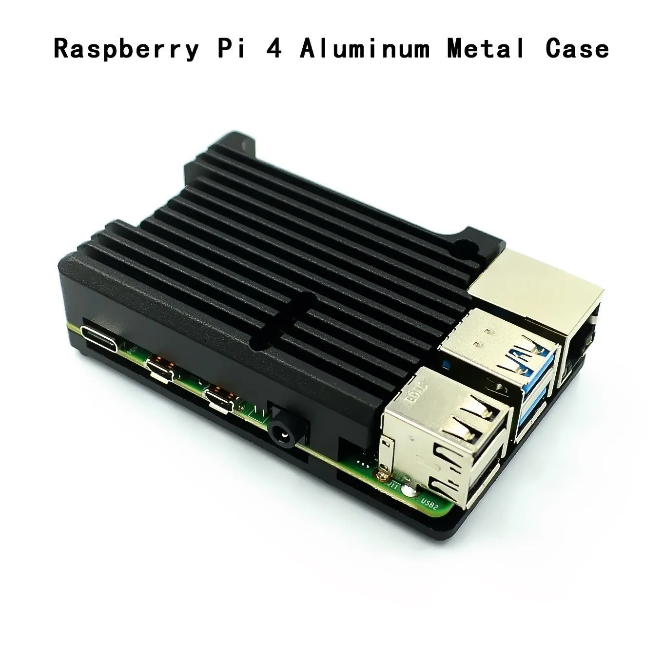 Raspberry Pi 4/3 Aluminium Fall mit Dual Lüfter Metall Shell Schwarz – Bild 3