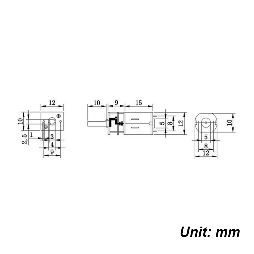 DC 3V/6V/12V GA12-N20 Mikro-Metallgetriebemotor mit gebürstetem – Bild 5