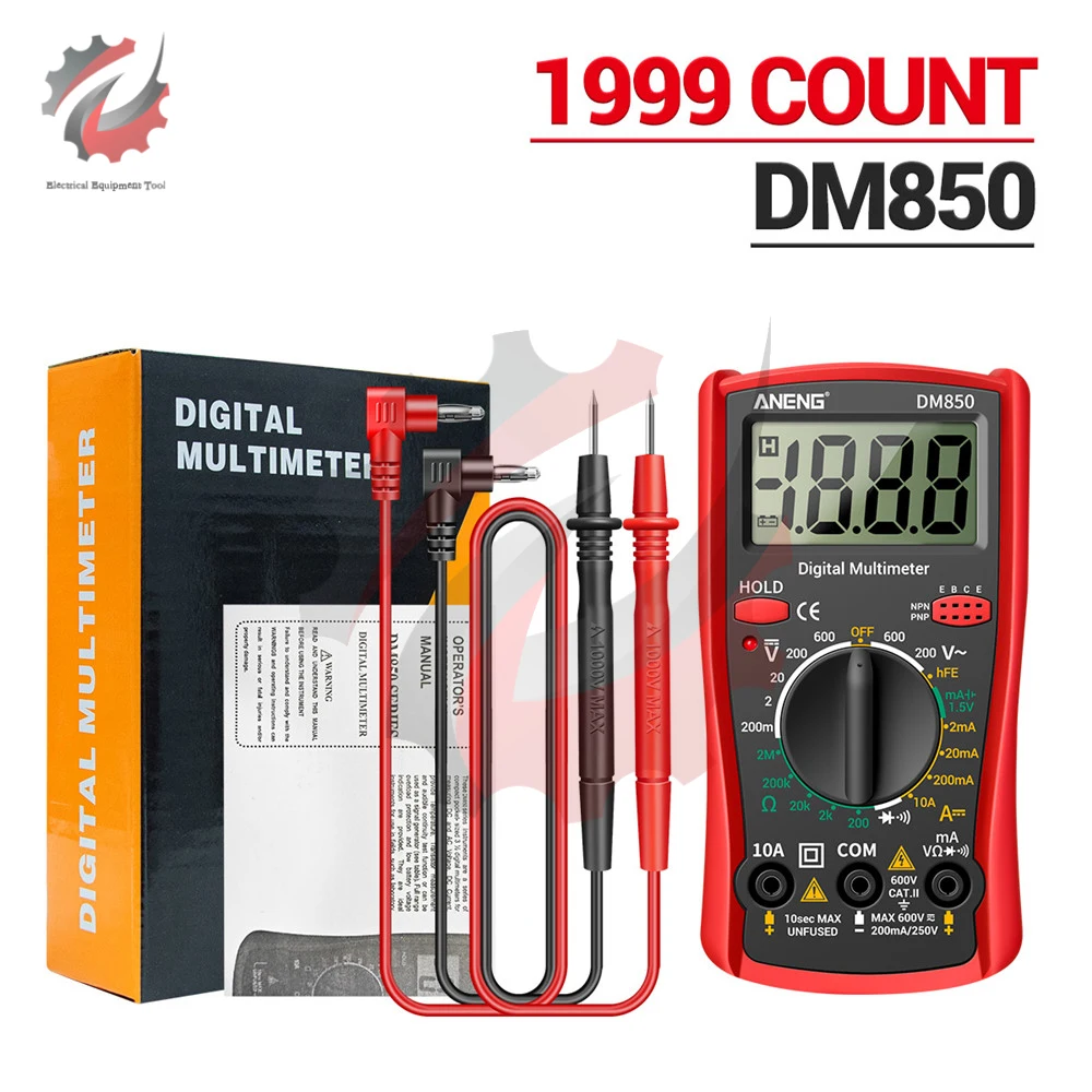 DM850 Automatisches professionelles Digitalmultimeter 1999 zählt AC DC Voltmeter Amperemeter Ohm Meter
