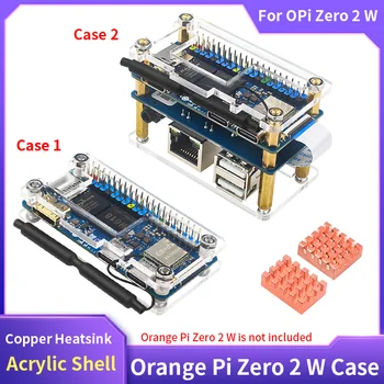 Orange Pi Zero 2 W Acrylgehäuse, transparente Schale, Schutzhülle, optionaler Kupfer-Kühlkörper
