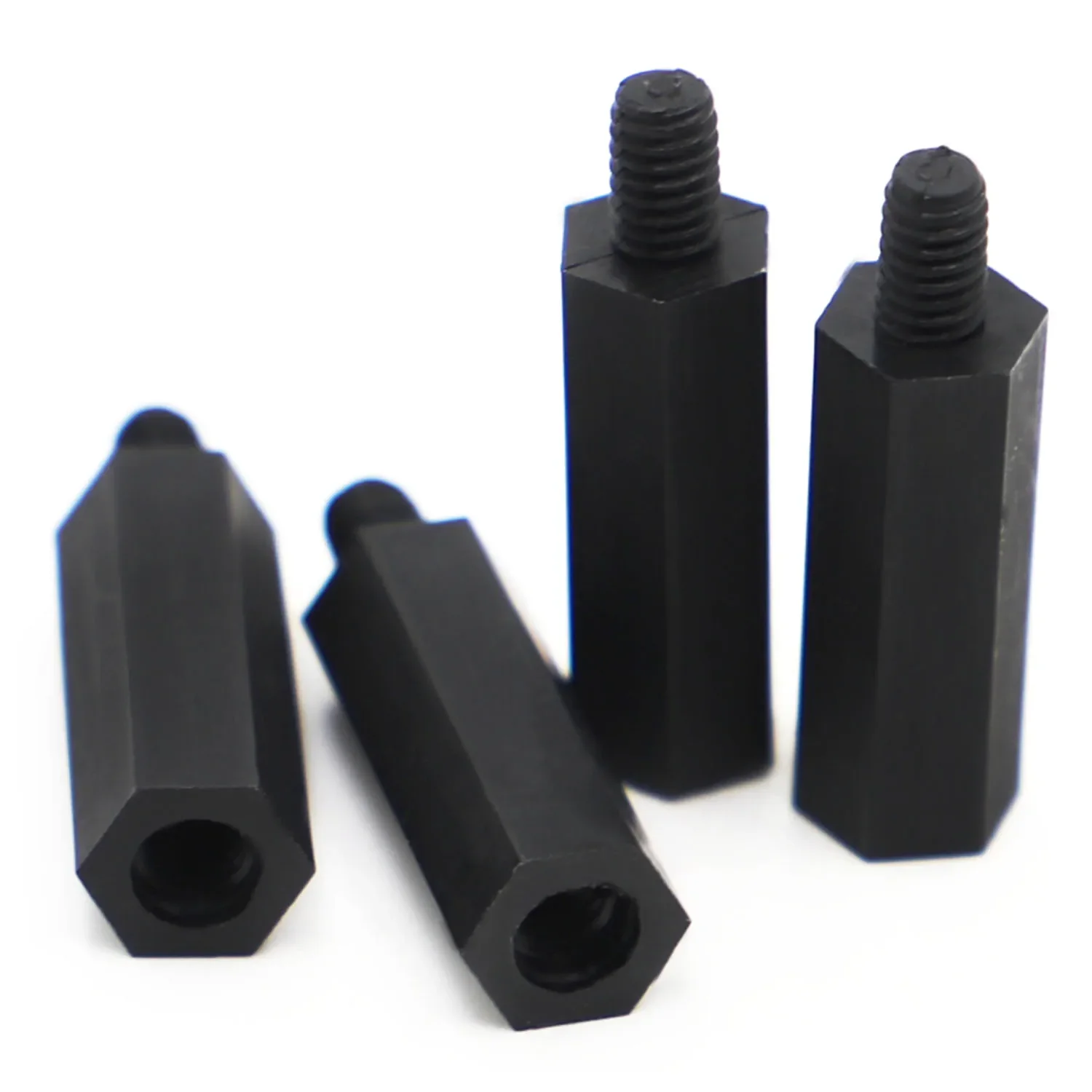 M2 M2,5 M3 M4*L+6mm Schwarzer Nylon-Abstandshalter Stecker auf Buchse – Bild 2