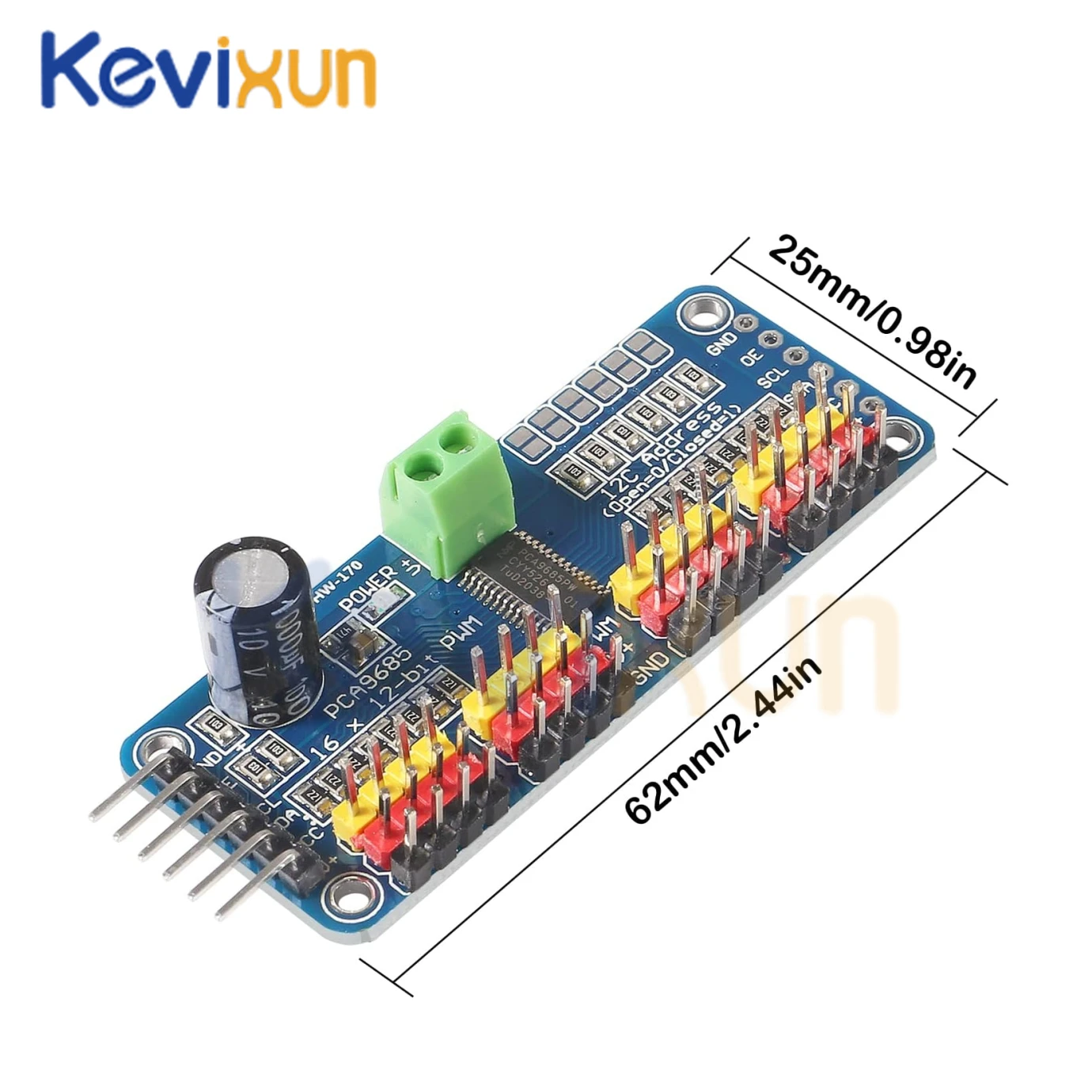 PCA9685PW 16 Kanal 12-Bit PWM Servo Schild Treiber I2C Schnittstelle – Bild 5