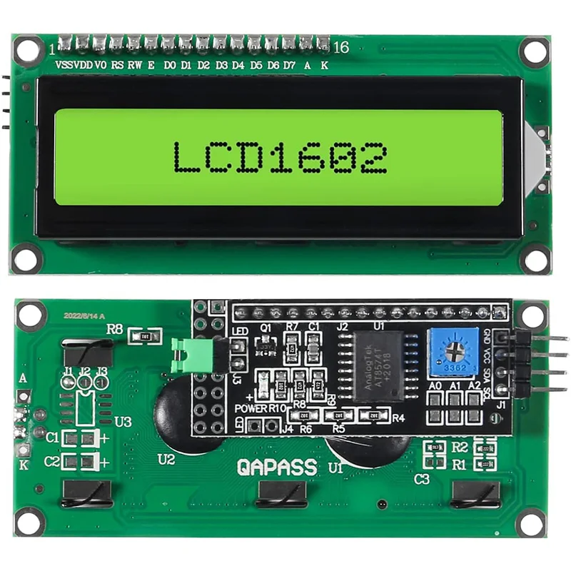 LCD1602 I2C Display Modul Blau Grüner Bildschirm 5V PCF8574 IIC – Bild 2
