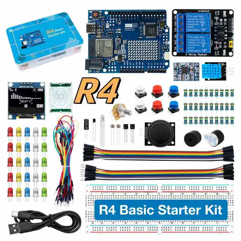 2024 Neues Arduino Starter Kit Kompatibel mit UNO R4 WiFi Anfänger-Lernset