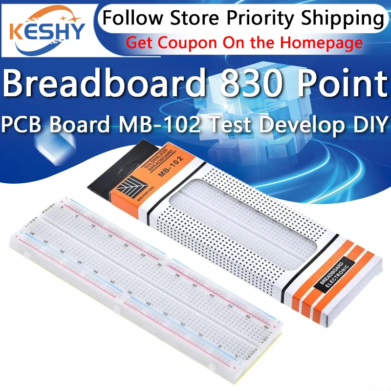 Steckbrett 830 Punkte PCB-Board MB-102 MB102 Test- und Entwicklungs-DIY-Kit Nodemcu Raspberry Pi 2 LCD