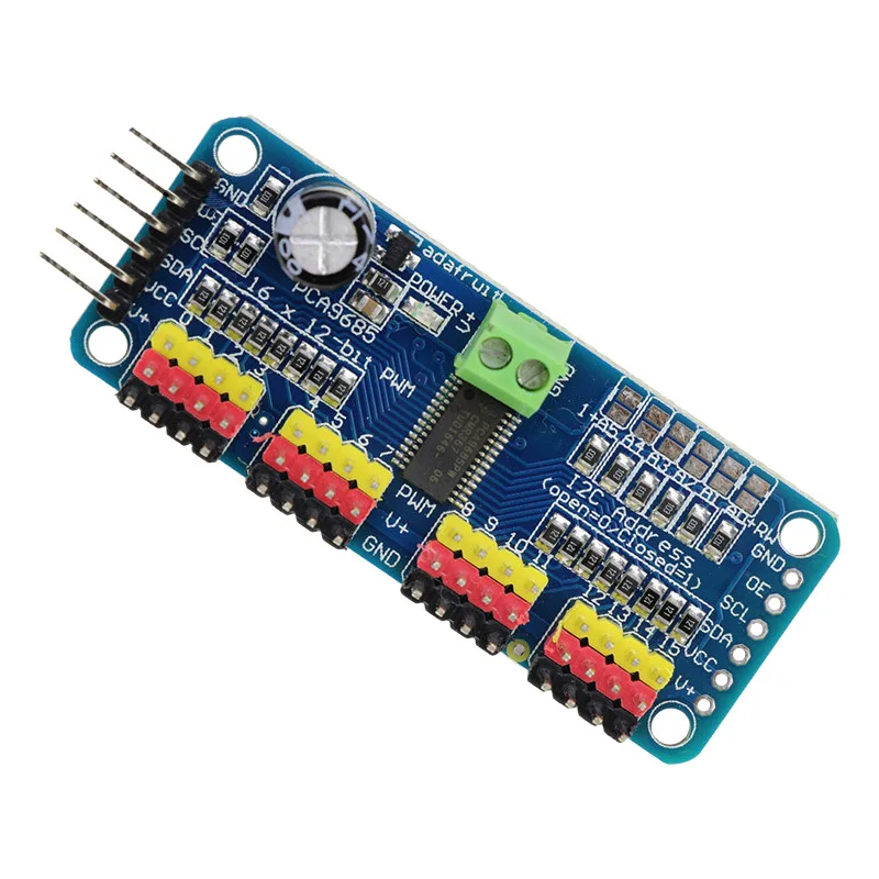 16-Kanal PWM Servo-Treiberplatine Roboter-Controller IIC-Schnittstellen-Treibermodul PCA9685
