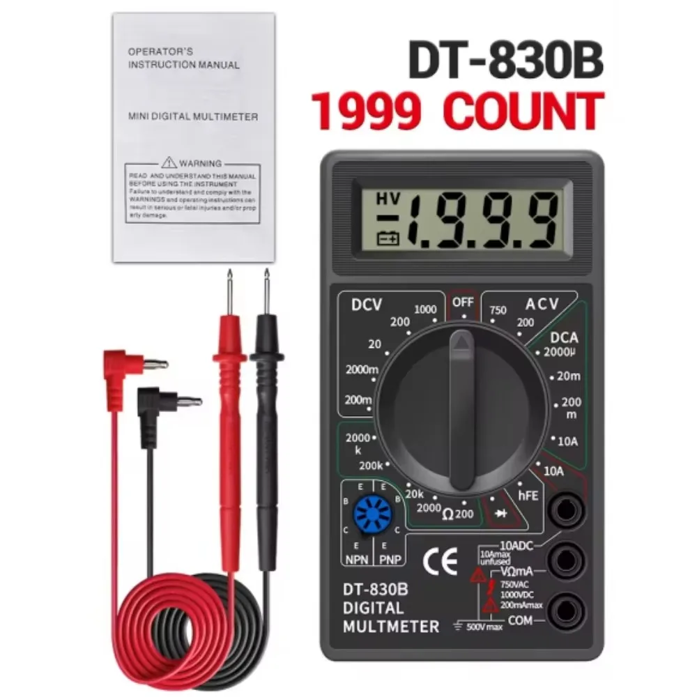 DT-832 Digital Professional Multimeter Elektrische Voltmeter Amperemeter AC/DC Spannung Meter Ohm hEF Rechteck
