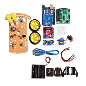 Vermeidung tracking Motor Smart Roboter Auto Chassis Kit Geschwindigkeit Encoder Batterie Box 2WD Ultraschall