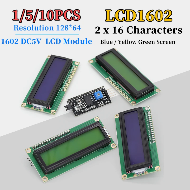 LCD1602 1602 LCD-Modul Blauer / Grüner Bildschirm 16x2 Zeichen – Bild 2