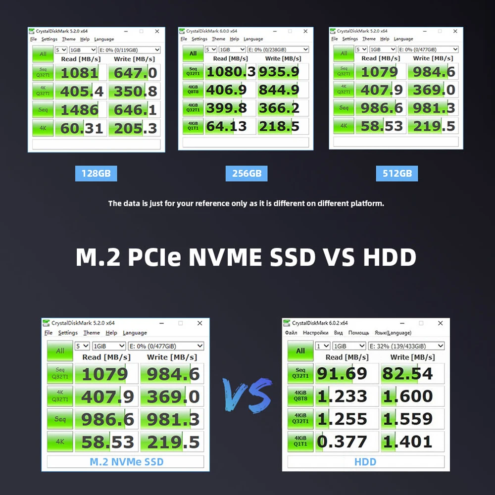SSD M2 NVMe PCIe 3.0x2 2242 M.2 SSD 512GB 256GB 1TB Festplatte m.2 – Bild 3