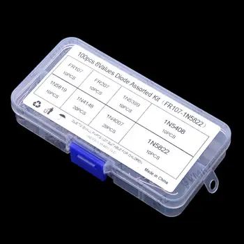8Values FR107 FR207 1N5399 1N5408 100 Stück Dioden-Sortiment-Kit 1N5819 1N4148 1N4007 1N5822 Kit 1N5819 1N4148