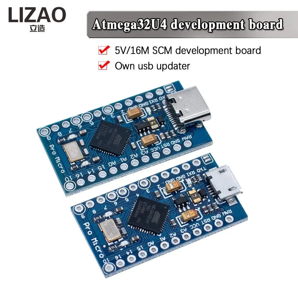 LIZAO Pro Micro ATmega32U4 5V 16MHz Steuerplatine Ersatz – Bild 3