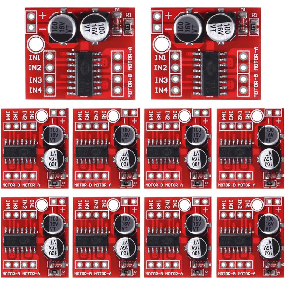 L298N Mini DC Motor Treiber Modul 1,5 A 2-Wege PWM Geschwindigkeit Control Dual H-Brücke (10 Stück)