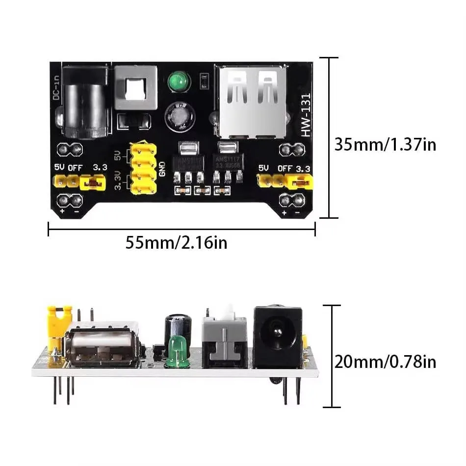 Mb102 3,3 V/5V Steck brett Strom versorgungs modul für Arduino Board – Bild 3