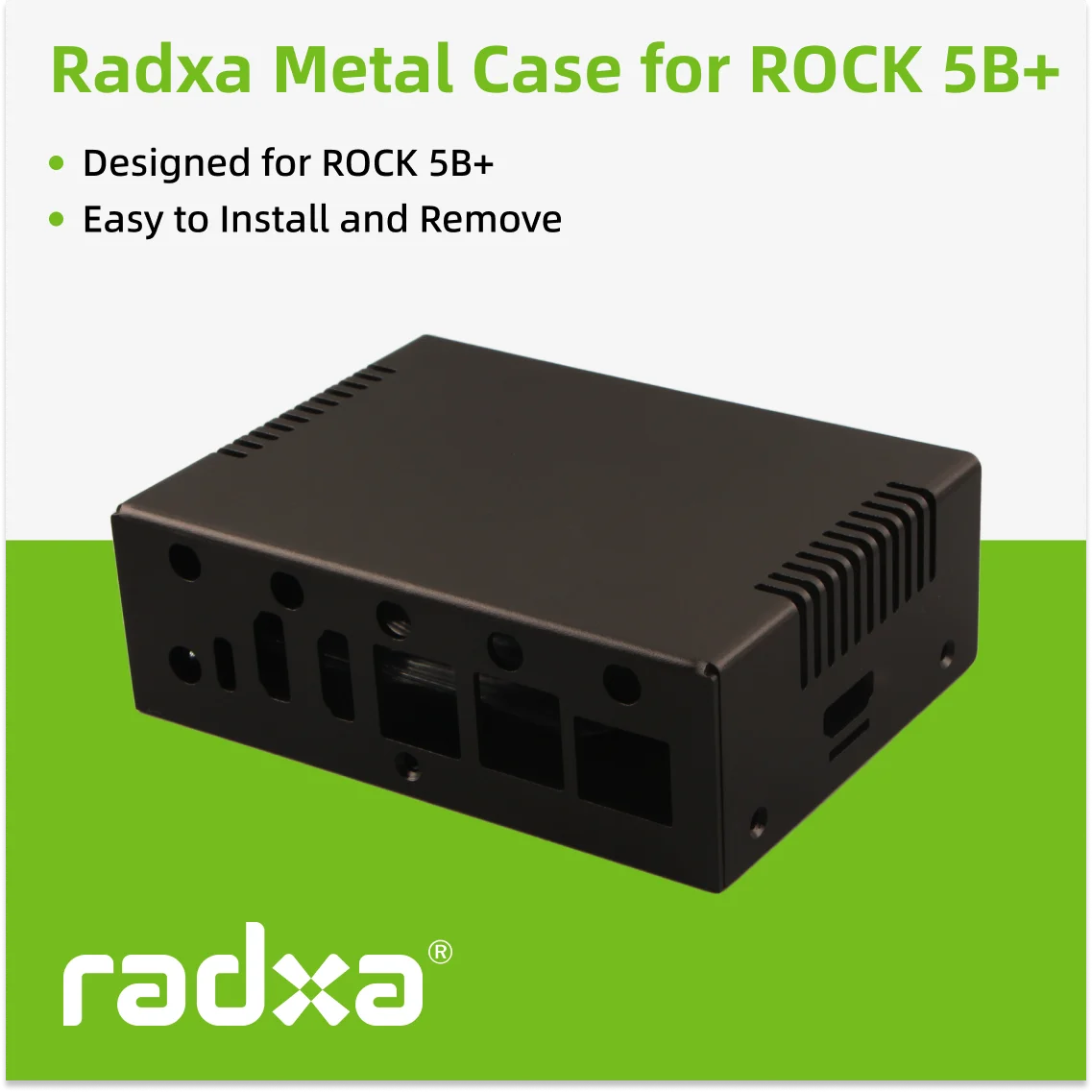 Radxa Metallgehäuse für ROCK 5B+, Vollmetallgehäuse