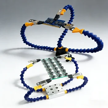 Dritte Hand zum Löten, PCB-Leiterplattenhalter mit flexiblen Armen und Tischklemme für die Reparatur