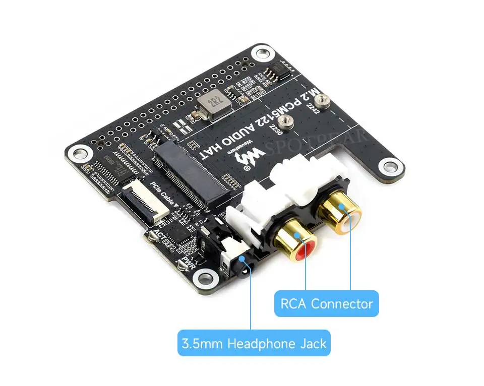 Raspberry Pi 5 PCIe zu M.2 NVMe SSD HAT mit PCM5122 I2S DAC Audio – Bild 5