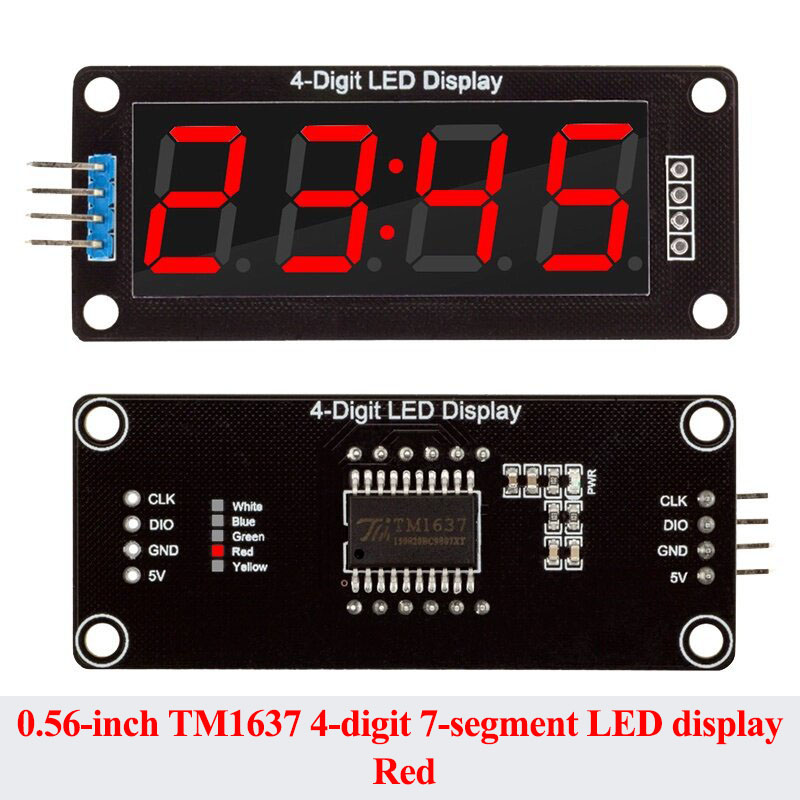 TM1637 0,56 Zoll 4-stelliges 7-Segment-LED-Digitalröhren-Displaymodul – Bild 2