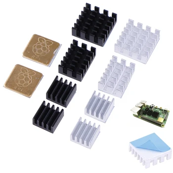 Raspberry Pi 2/3/4 3B + 4B Aluminium Kühlkörper Kühler Kit für Raspberry Pi 4 (Gold) (5 Stück)