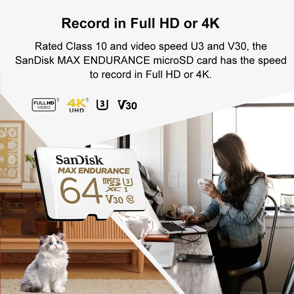 SanDisk MAX ENDURANCE MicroSD-Karte 32GB 64GB 128GB 256GB U3 4K Full – Bild 5