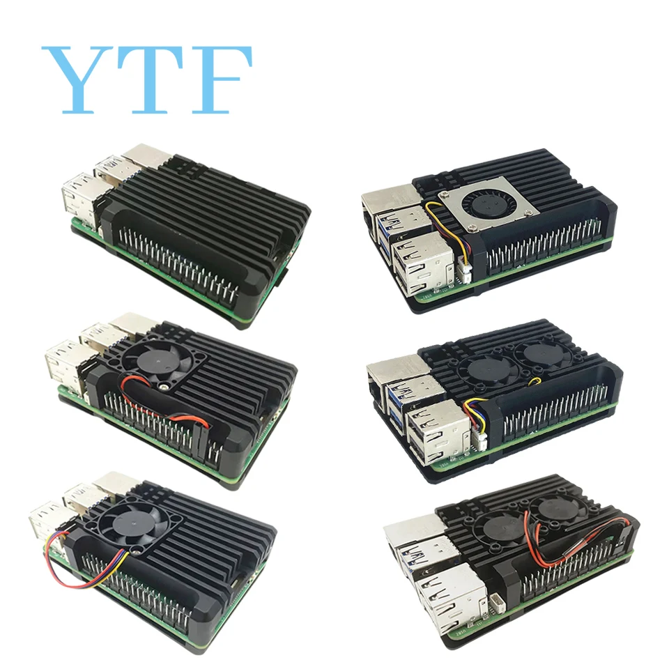 Raspberry Pi 5 Aluminium gehäuse Metalls chale mit Lüfter Silikon – Bild 6