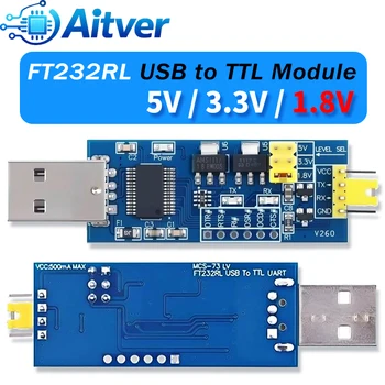 USB zu TTL Konverter FT232RL Modul 5V 3.3V 1.8V Serieller Adapter für Arduino ESP32 STM32 DIY Elektronik