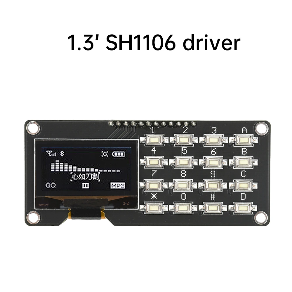 0,96/1,3 Zoll OLED Display SSD1315 SSD1306 SH1106 mit 4x4 Tastatur 16P – Bild 5