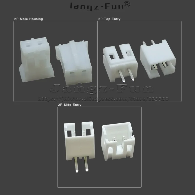 2P JST PH 2.0 Stecker 2,0 mm Rastermaß 2-polige männliche (100 Stück) – Bild 2