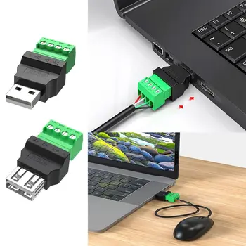 USB-Anschluss, USB-Drehklemme, 4-poliger Schraubklemmen-Stecker, Typ A, 4-poliger Stecker/Buchse
