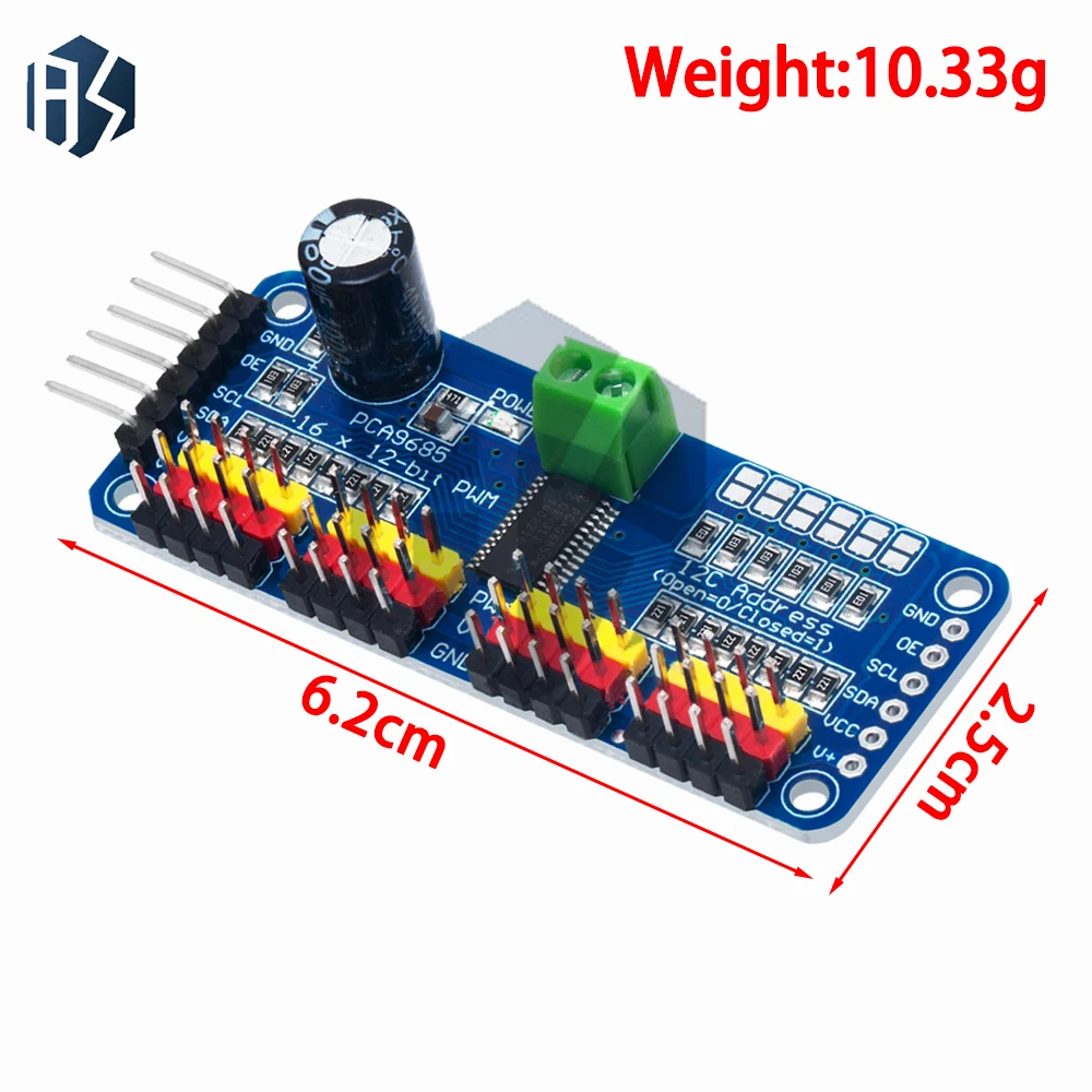 PCA9685 16-Kanal 12-Bit-PWM-Servo-Treiberplatine mit I2C-Schnittstelle – Bild 4